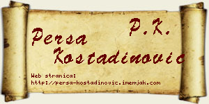 Persa Kostadinović vizit kartica